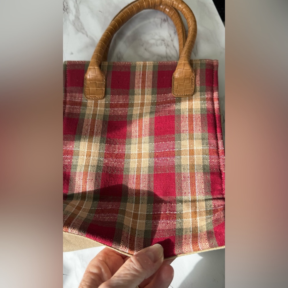 NWT Longaberger Orchard Park Plaid Mini Tote Bag - Picture 8 of 14